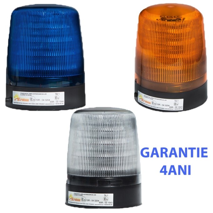 Girofar LED 12-24V 16 LED-uri de 3W 5 ani Garantie - Pridere fixa cu 1 punct (ax) de prindere